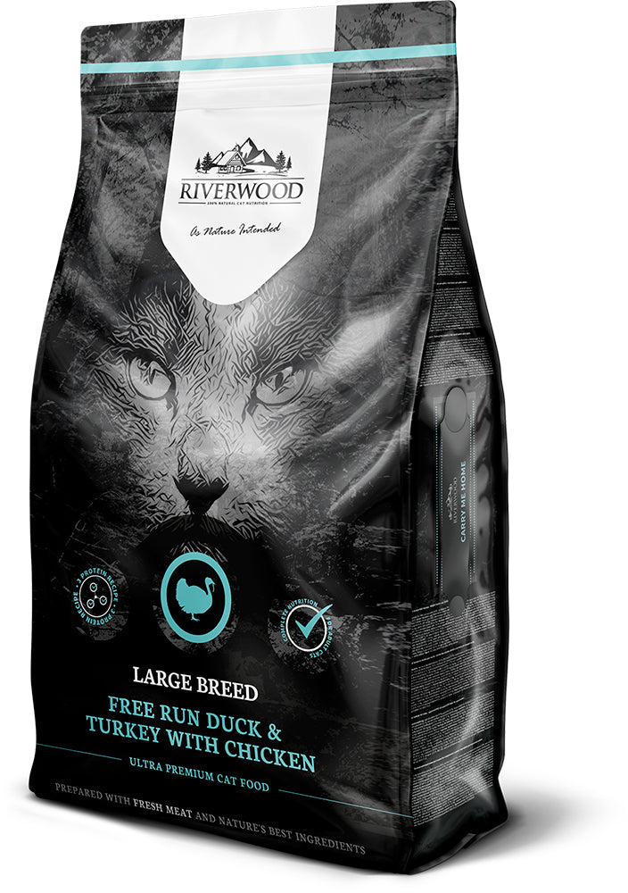 Riverwood Cat Large Breed Ankka, kalkkuna ja kana, 2 kg