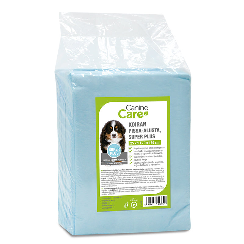CanineCare Koiran pissa-alusta Super Plus, 25 kpl, 70x130cm
