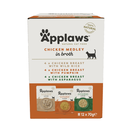 Ennakkotilaus Applaws kissa lajitelma kana 12 x 70g annospussi