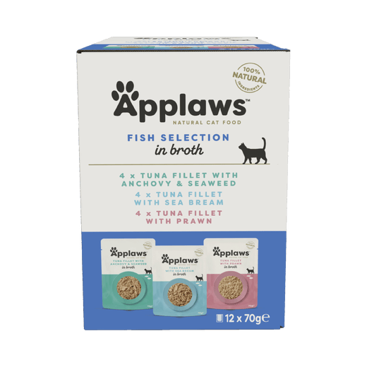 Ennakkotilaus Applaws kissa lajitelma kala 12 x 70g annospussi