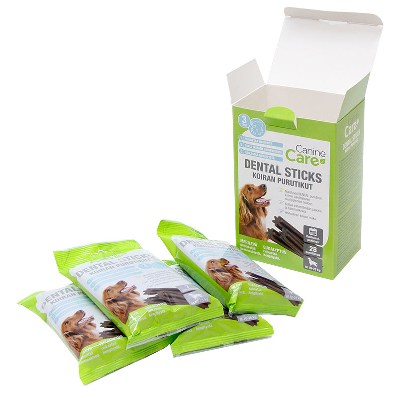 CanineCare Dental Sticks Koiran purutikut, M 28 kpl