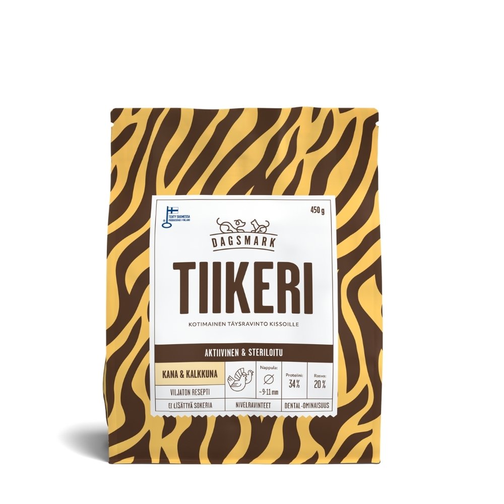 Dagsmark TIIKERI viljaton kana-kalkkuna