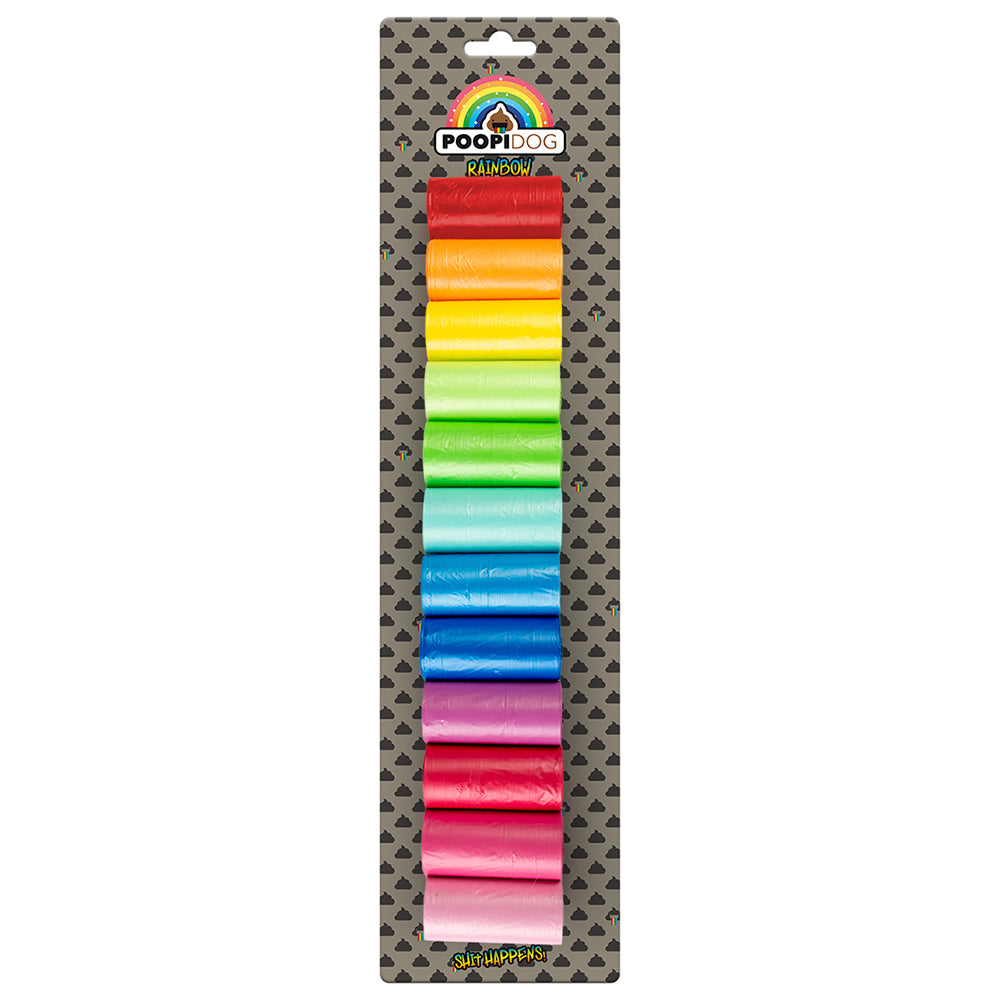 Duvo+ Rainbow Kestävät kakkapussit 12 rll, 32 x 19cm