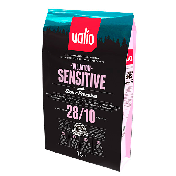 15kg VALIO Super Premium Sensitive, viljaton 28/10
