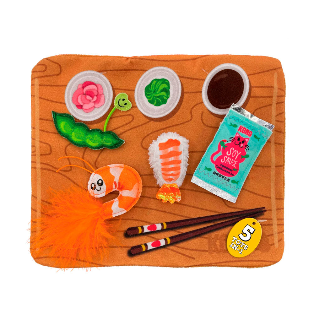 Kong Kissanlelu Pull-A-Partz Sushi, pelimatto kissoille, 22 x 27 cm