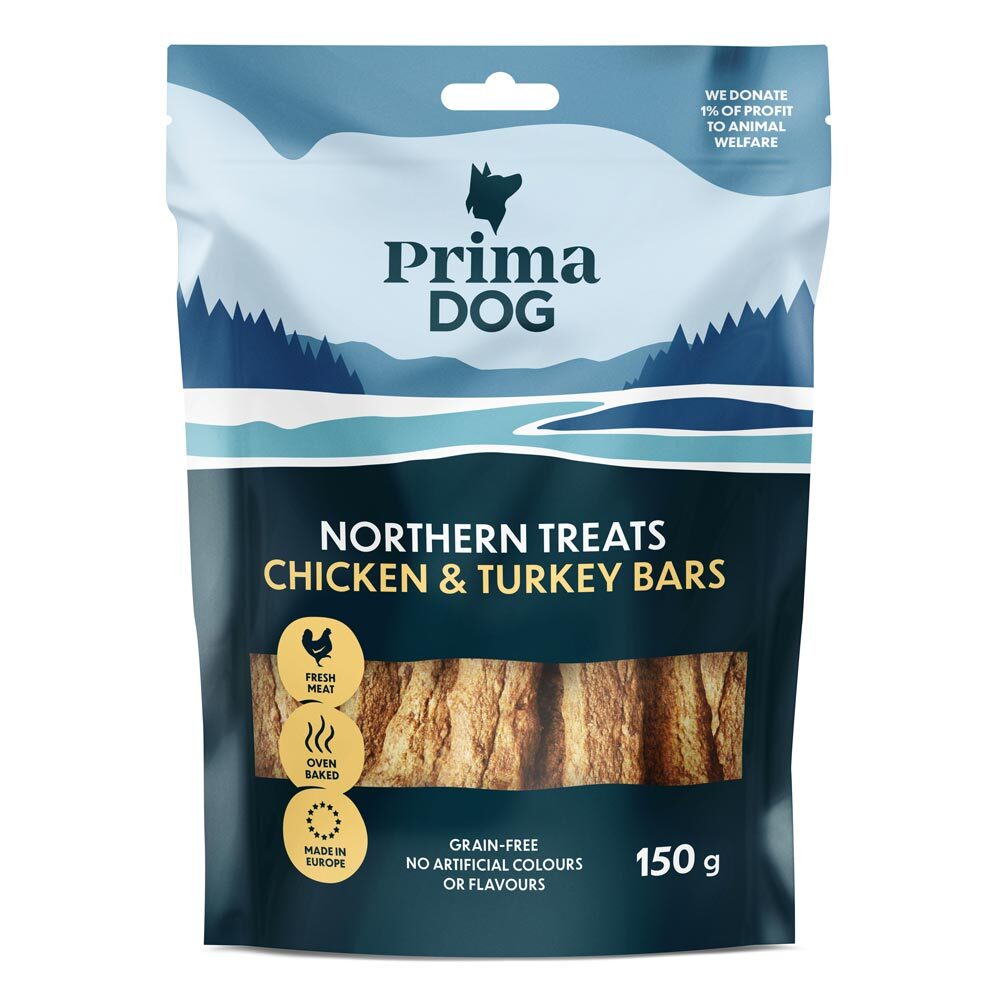 PrimaDog Northern Treats Kana-kalkkunatanko 150g